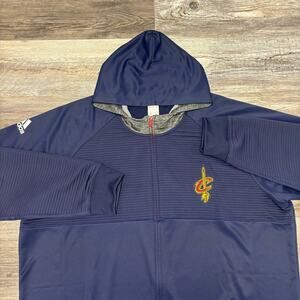 Adidas NBA Cleveland Cavaliers Navy Blue Mens 3XL Full Zip Basketball Hoodie EUC